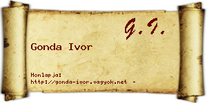 Gonda Ivor névjegykártya
